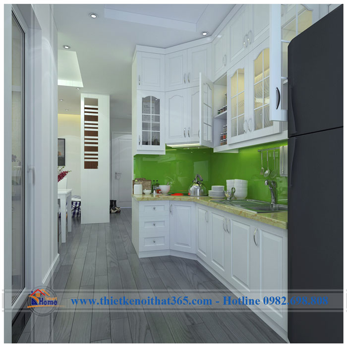 Căn hộ chung cư Kim Văn - Kim Lũ cho gia chủ có cá tính mạnh mẽ Phòng bếp