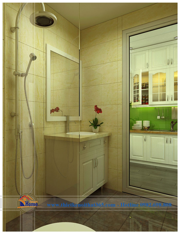 Căn hộ chung cư Kim Văn - Kim Lũ cho gia chủ có cá tính mạnh mẽ Phòng tắm