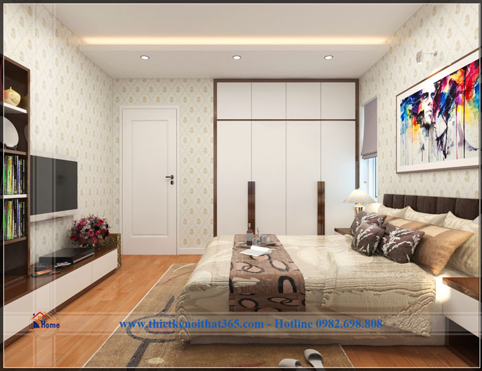 Nội thất gia đình đẹp tại chung cư Golden Palace Phòng ngủ 2