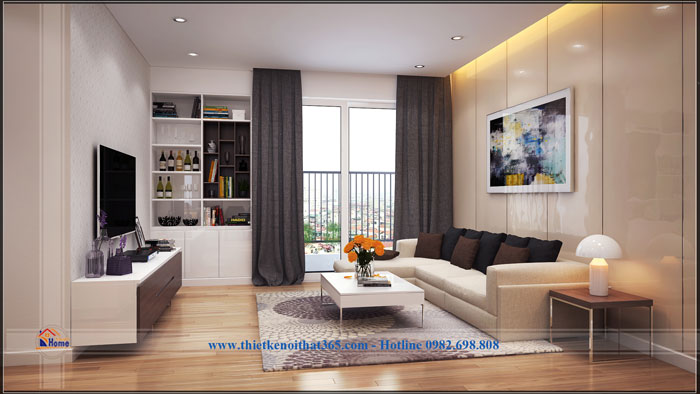 Nội thất gia đình đẹp tại chung cư Golden Palace Phòng khách