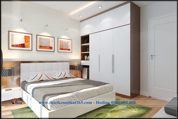 Nội thất gia đình đẹp tại chung cư Golden Palace Phòng ngủ 1